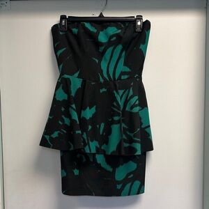 Milly Black and Green Mini Dress